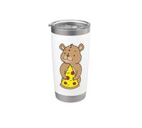 Carino Orso Cucciolo Abbracciare Pizza Slice Bicchiere termico in acciaio inox doppia parete