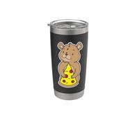 Carino Orso Cucciolo Abbracciare Pizza Slice Bicchiere termico in acciaio inox doppia parete