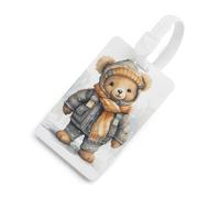 Carino Orso Etichette Bagagli Porta Carte Bagagli per Valigie con Scudo Privacy Borsa da Viaggio Nome Tag per Uomo e Donna Borsa Zaino Bianco Stile
