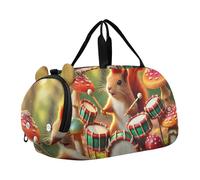 Carino Orso Gatto Ragazzi Carry on Duffel Bag Toddler Weekender Borse Ragazze Tote Duffle Bags Viaggio Danza Duffle Bag, Fungo carino della foresta di scoiattolo, classico