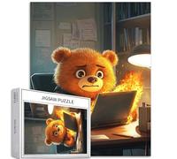 Carino Orso Personaggio 1000 Pezzi Puzzle per Adulti Espressione di Panico Puzzle Artigianale Colorato Puzzle Fai da Te per Decorazione Domestica Regali Famiglia Puzzle Perfetto per Notti di Gioco 50