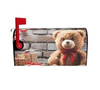 Carino orso regalo di San Valentino Coperture per cassette postali magnetiche Avvolgimenti postali Copertura per cassetta postale Giardino Decorazione per la casa 25,5x21 pollici