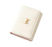 Carino Orso Stampato Piccolo Tri-Fold Portafoglio per Ragazze - Beige Mini Portafoglio con Tasca Contanti, Porta Carte & ID Finestra, Signora Compact Purse, Multicolore, Carry-On, Moderno