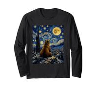Carino Orso Van Gogh Notte Stellata Ispirato Magica Sera Maglia a Manica