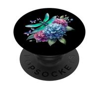 Carino Ortensia Armonia Libellula Acquerello Estate PopSockets PopGrip Adesivo