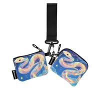 Carino Palla Python Doppio Portafogli da Polso per Le Donne Minimalista Portafoglio di Carte Organizzatore di Soldi con Portachiavi per Uso Quotidiano 2 Pz de credito para Hombre