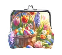 Carino Panda Ciclismo Portamonete Verde PU Cuoio Cambiamento Titolare, Sacchetto Portatile Cambiare Portafoglio Organizzatori, Fiori Cestino Pasqua, Taglia unica, Fiori Cestino Pasqua