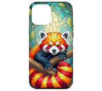 Carino Panda Rosso Animal Graphic Stained Glass Art Case Custodia per iPhone 12 Pro Max