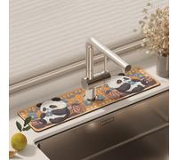Carino Panda Tappetino Rubinetto Rubinetto spruzzo Guardia Assorbente paraspruzzi per Rubinetto Diatom Fango Rubinetto drenaggio Tappetino Acqua asciugatrice Cuscinetti,B,10 * 60cm