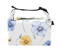 Carino Pansy White Girls Lunch Bags Impermeabile Famiglia Lunchbox per viaggi all'aperto, Grazioso viola del pensiero bianco, one size