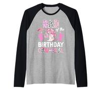 Carino papà del Compleanno Cow-Girl Rodeo Cowgirl Bday Party Maglia con Maniche Raglan