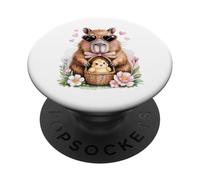 Carino Pasqua Capybara Art Pastello Acquerello Cappy Ragazze PopSockets PopGrip Adesivo