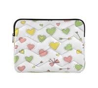 Carino Pastello Cuori Bianco Computer Custodie per Laptop, Protettiva Imbottito Laptop 13 Pollice Sleeve per le Donne