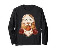 Carino Patchwork Fantasma Zucca Autunno Halloween Maglia a Manica