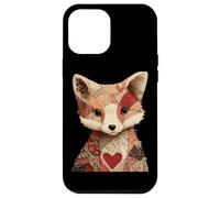 Carino Patchwork Volpe Con Cuore Cottagecore Custodia per iPhone 12 Pro Max