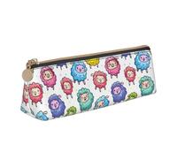 Carino Pecora Colorata Modello Cartone Animato Stampa Forniture Studenti Capacità Superiore Matita Astuccio Penna Caso Scuola Viaggi U, bianco, Taglia unica
