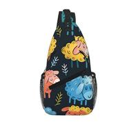 Carino Pecora Colorato Modello Cartone Animato Crossbody Sling Bag Crossbody Spalla Borsa Petto Tracolla Tracolla Vita Fanny Pack Uomini Donne