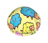 Carino Pecora Colorato Modello Cartoon Cuffia Da Doccia Donne Riutilizzabile Grande Cuffia Da Doccia Uomini Quickdry Cura Dei Capelli Lungo Bre