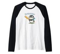 Carino Penguin Ice Cold Swing Baseball Batter Maglia con Maniche Raglan