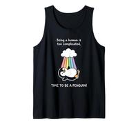 Carino Penguin Rainbow Essere Umano è Complicato Costume Canotta