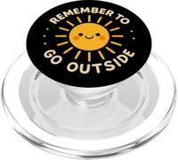 Carino personaggio del sole "Remember to Go Outside" PopSockets PopGrip per MagSafe