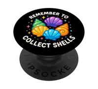 Carino personaggio divertente "Remember to Collect Shells" PopSockets PopGrip Adesivo