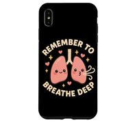 Carino personaggio polmonare "Remember to Breathe Deep" Custodia per iPhone XS Max