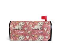 Carino Pesca Gatto Fiore Decorativo Cassetta postale copre standard magnetico per il Ringraziamento divertente San Valentino cassetta postale di dimensioni standard copertura para buzon