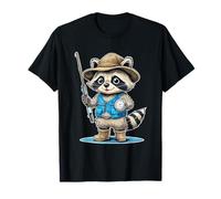 Carino Pesca Procione Kawaii Animali Bambini Pesca Maglietta