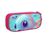Carino pesce stampato matita sacchetto trucco Jewelry Box portatile Storage Box Travel Jewelry Case nero, rosa, Taglia unica, Astuccio portamatite