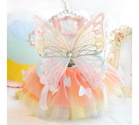 Carino Pet Cane Sottile Abito Cucciolo Gatto Principessa Rainbow Farfalla Tutù