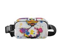 Carino Pet Duck Colorful Fashion Fanny Marsupio per Donne Uomini Mini Crossbody Borsa Passaporto con Cinghia Regolabile per Viaggi Shopping Corsa