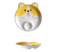 Carino Pet Gnocco Piatto Con Salsa Dipping Personalizzato Casa Ceramica Colazione Diviso Patatine Fritte Griglia Pasta Snack Dessert (Cucciolo)