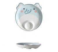 Carino Pet Gnocco Piatto Con Salsa Dipping Personalizzato Casa Ceramica Colazione Diviso Patatine Fritte Griglia Pasta Snack Dessert (Elefante)