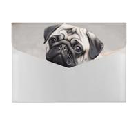 Carino Pet Pug Fisarmonica File Organizer 6 Tasche Organizer Cartella Espandibile Cartella a Fisarmonica Cartella con Etichette, Cartella Documenti da Viaggio Buste in Plastica con Chiusura a Scatto