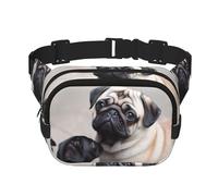 Carino Pet Pug Marsupio Marsupio Piccolo Moda Crossbody Marsupio Leggero Sling Chest Bag Marsupio Per Donne Uomini Corsa Allenamento Escursionismo Viaggi