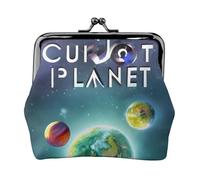 Carino pianeta stampa vintage in pelle borsa cambio elegante piccolo portamonete per le donne portamonete portafoglio mini