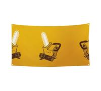 Carino piangere motosega stampa Halloween Banner Decorazioni, Outdoor Indoor Hanging Sign, forniture di festa con occhielli in metallo