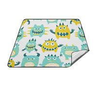 Carino Piccoli Mostri Verde Giallo Impermeabile Tavolo Da Picnic Resistente All'acqua Escursionismo Packable Coperta da Picnic per Terra Estate Regalo alfombra de picnic
