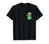 Carino Piccolo Alieno in Pocket Universo UFO Baby Monster Maglietta