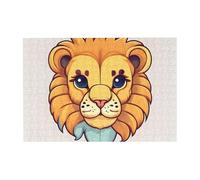Carino piccolo leone puzzle in legno orizzontale 300 pezzi per il tempo libero della famiglia e migliorare la creatività