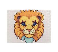 Carino piccolo leone puzzle in legno orizzontale 500 pezzi sviluppare abilità pratiche per rilassarsi e interazione genitore-figlio