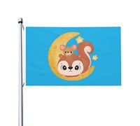 Carino Piccolo Scoiattolo E Topo Bandiere Di Benvenuto Resistente Alle Intemperie Bandiera Da Cortile Divertente Bandiere Da Giardino Decorazione Per Interni All'Aperto Patio 90X152Cm