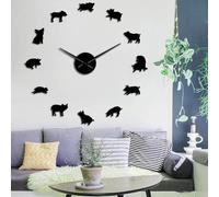 Carino Pig Cartoon Movimento Silenzioso Orologi Da Parete Piggy Moderno Wall Art Baby Maiali Orologio Da Parete Senza Cornice Camera Dei Bambini Cameretta Decorazione Della Parete