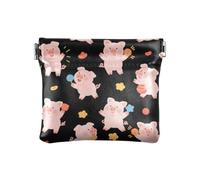 Carino Pig Play Pattern Squeeze Coin Purse Pouch Change Holder PU Leather Mini Wallet Coin Pocket per donne ragazze uomini