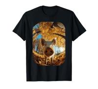 Carino Pig Selfie Foglie Autunno Selvaggio Estetica Animale Maglietta