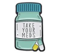 Carino pillola smalto spilla per amore musica felice, Medicina creativa vetro fumetto metallo distintivo, Klein, Metallo non prezioso