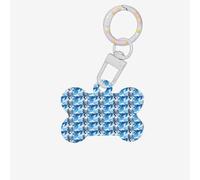 Carino pinguini Baby Taking Pictures stampa 1 pz Dog Bone ID tag double face con portachiavi artigianale per animali domestici