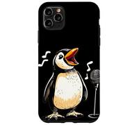 Carino Pinguino Canta con Karaoke Mic Costume Custodia per iPhone 11 Pro Max