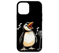 Carino Pinguino Canta con Karaoke Mic Costume Custodia per iPhone 12 mini